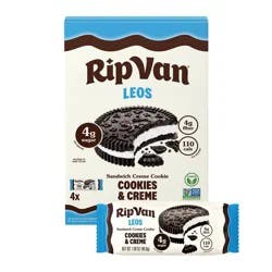 Rip van Wafels Rip Van Leos Cookies and Cream Sandwich Cookies - 6.76oz/4ct