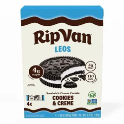 Rip van Wafels Rip Van Leos Cookies and Cream Sandwich Cookies - 6.76oz/4ct