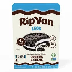 Rip van Wafels Rip Van Leos Cookies and Cream Sandwich Cookies - 6.76oz/4ct