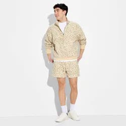 Men's Heavyweight Fleece 1/2 Zip Pullover Sweatshirt - Original Use™ Ivory Leopard M