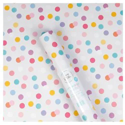 Bows And Sparkles 96"x30" Polka Dot Wrapping Paper Colorful