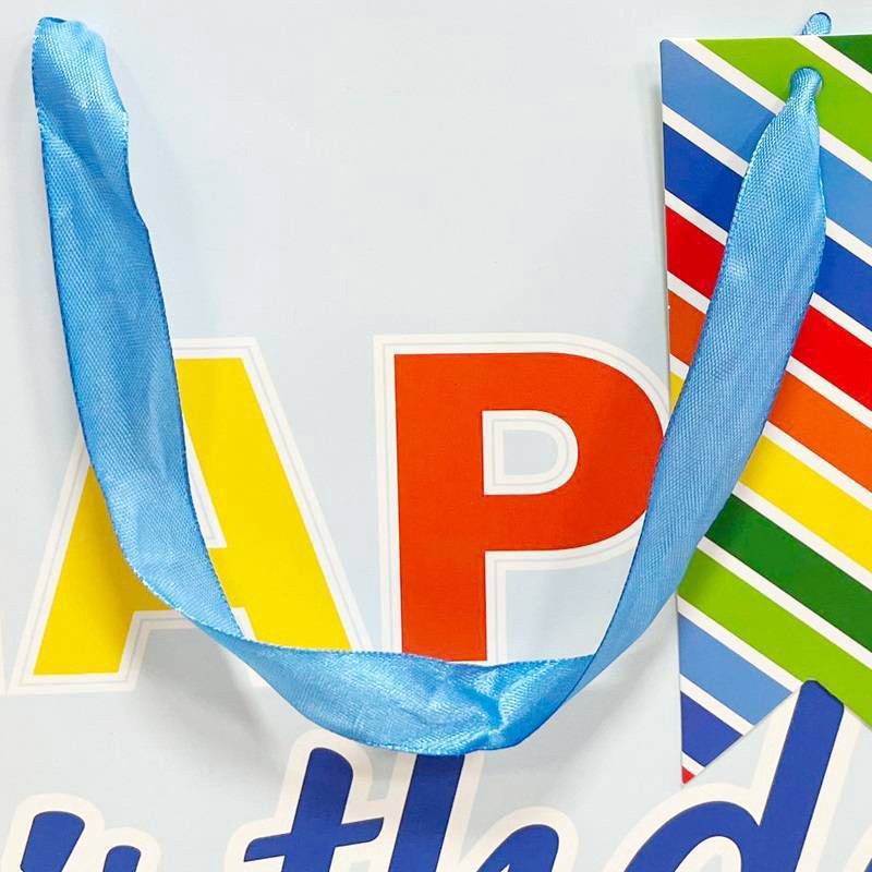 slide 3 of 3, Bows And Sparkles Large Square 'Happy Birthday To You' Birthday Gift Bag with Tag Blue, 1 ct