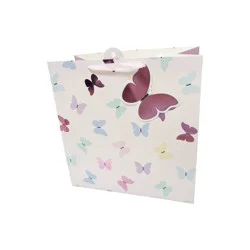 Bows And Sparkles Xlarge Butterflies Birthday Gift Bag with Tag Purple