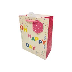 Bows And Sparkles Small 'Oh Happy Day' Birthday Gift Bag with Tag Colorful
