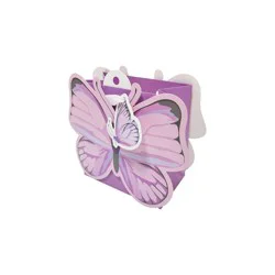 Bows And Sparkles Medium Die Cut Butterfly Birthday Gift Bag with Tag Purple