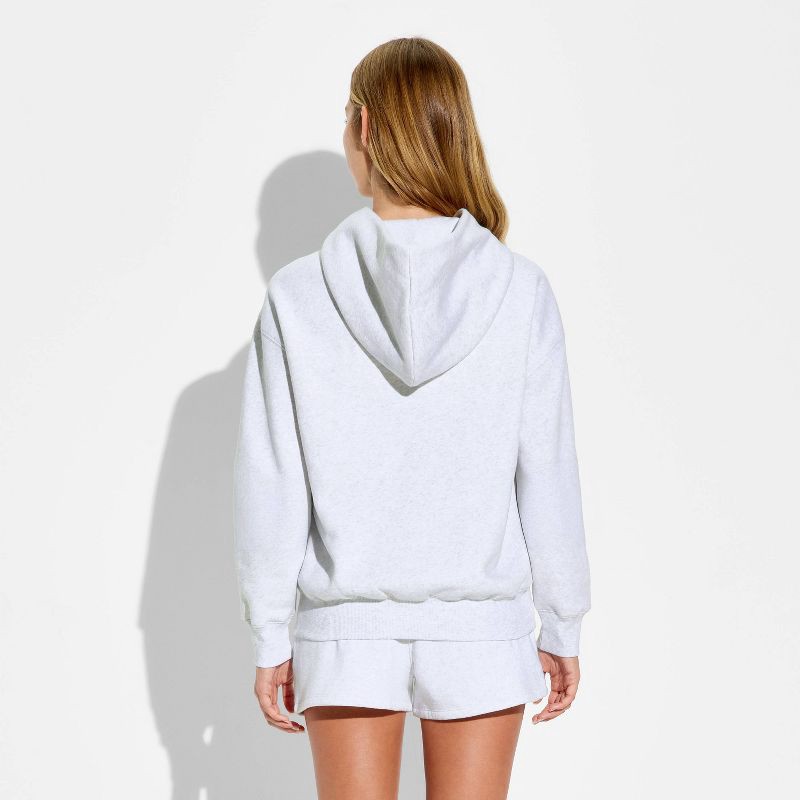 slide 3 of 3, Women's Hooded Oversized Pullover Sweatshirt - Wild Fable™ Heather Gray L, 1 ct