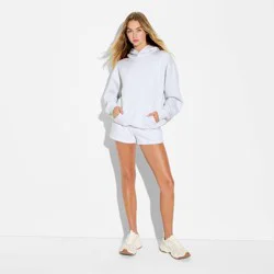 Women's Hooded Oversized Pullover Sweatshirt - Wild Fable™ Heather Gray XL