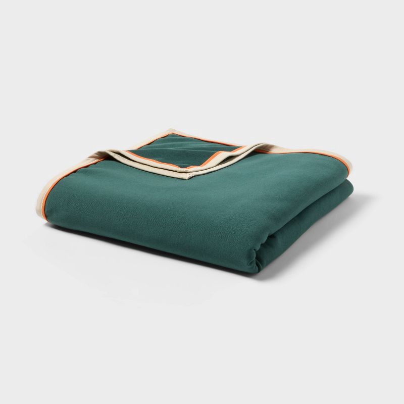 slide 1 of 2, Twin/Twin XL Sweatshirt Bed Blanket Green - Room Essentials™, 1 ct