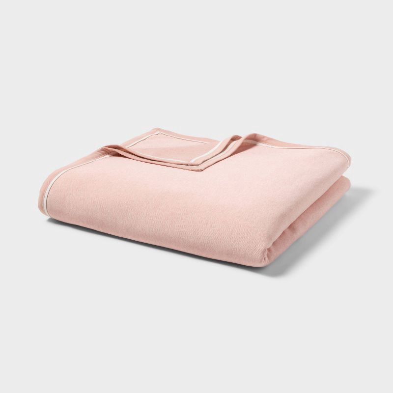 slide 1 of 4, Twin/Twin XL Sweatshirt Bed Blanket Pink - Room Essentials™, 1 ct