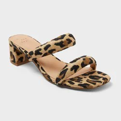 Women's Tilda Puffy Strap Block Heels with Memory Foam Insole - A New Day™ Light Brown 10