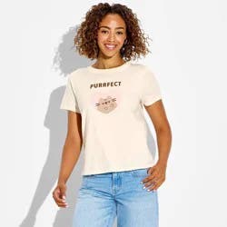 Women's Purrfect Pusheen Short Sleeve Graphic T-Shirt - White XS