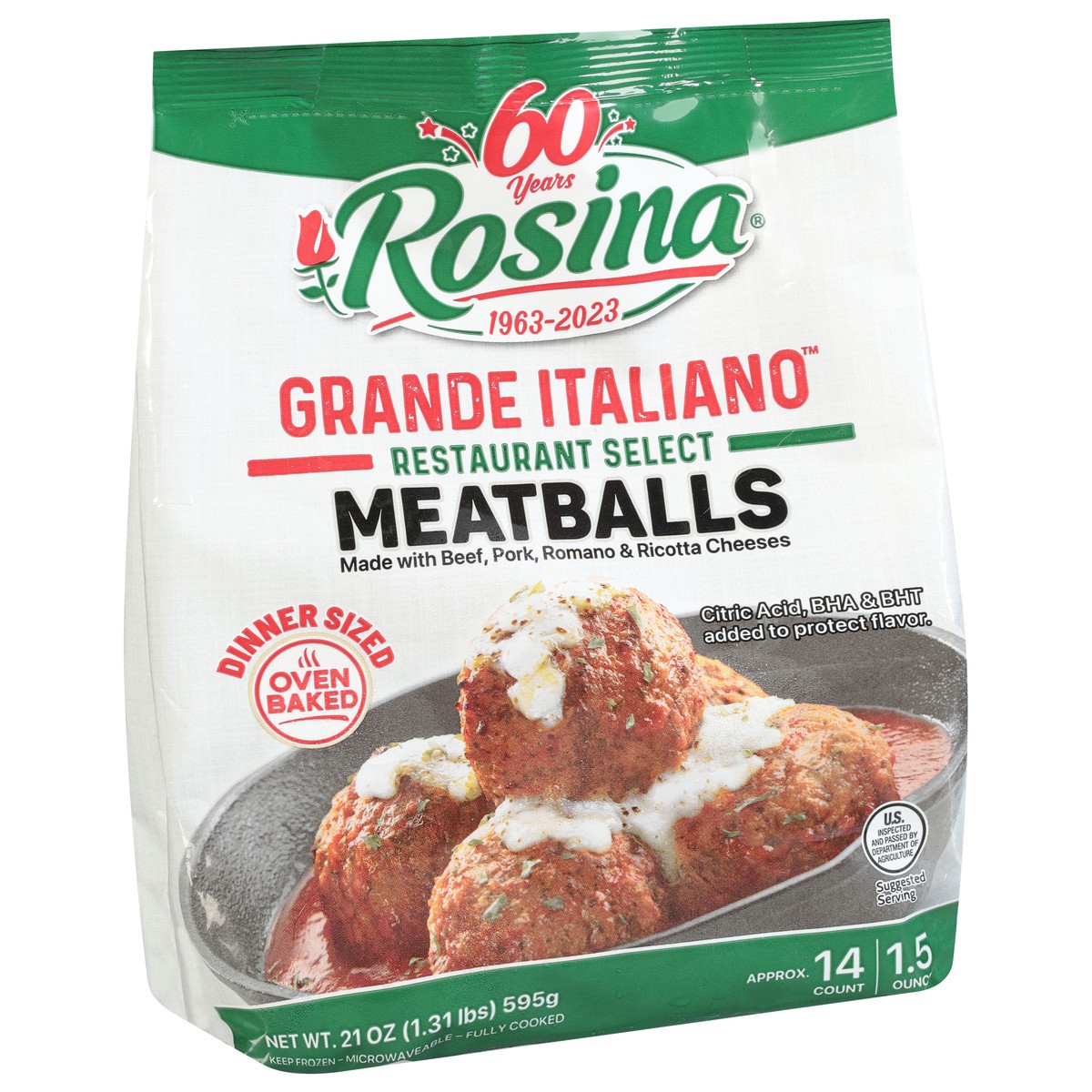 slide 9 of 13, Rosina Grande Italiano Meatballs Dinner Sized 21 oz, 21 oz