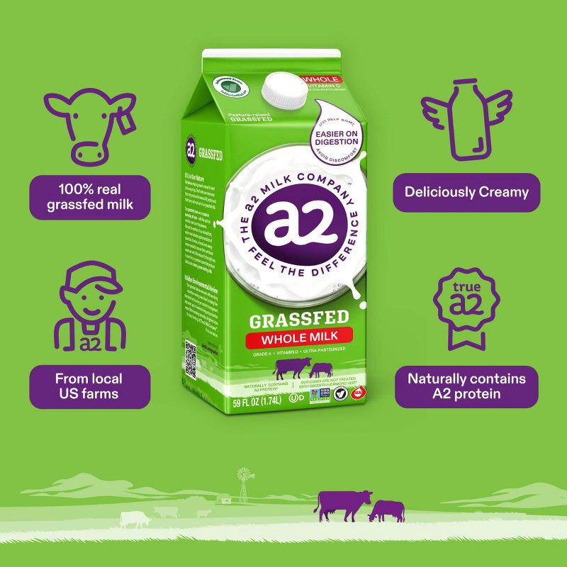 slide 4 of 6, a2 Milk Whole Milk - 59 fl oz, 59 fl oz