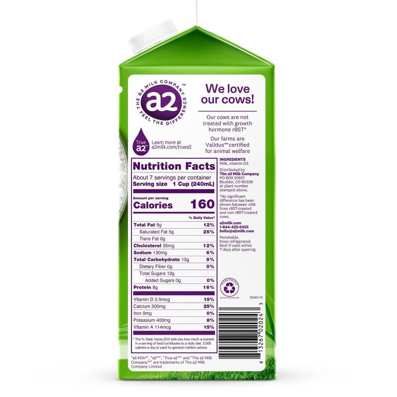 slide 6 of 6, a2 Milk Whole Milk - 59 fl oz, 59 fl oz