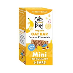 Once Upon a Farm Organic Banana Chocolate Mini Refrigerated Oat Snack Bars - 4.7oz/6pk