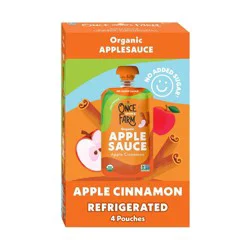 Once Upon a Farm Organic Apple Cinnamon Applesauce - 12.8oz/4pk