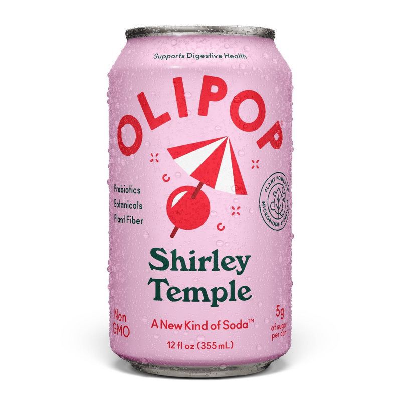 slide 1 of 6, Olipop Shirley Temple Prebiotic Soda - 12 fl oz Can, 12 fl oz
