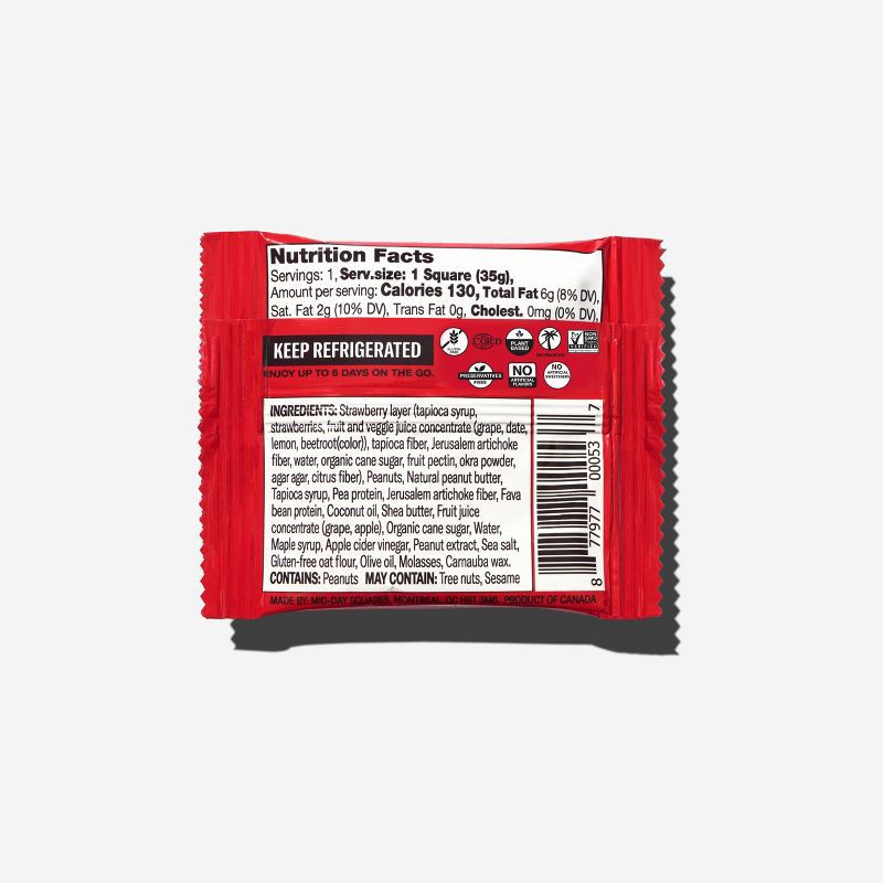 slide 6 of 7, Mid-Day Squares Strawberry No Bread PB&J Refrigerated Snack Bars - 4.9oz/4pk, 4 ct; 4.9 oz