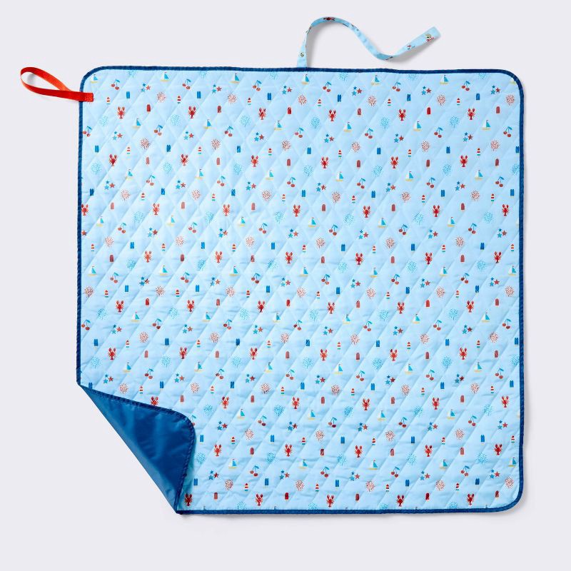 slide 1 of 4, 39.5"x39.5" Outdoor Blanket Americana - Cloud Island™, 1 ct