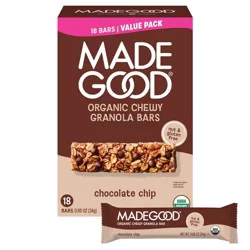 MadeGood Chocolate Chip Granola Bars Value Pack - 15.3oz/18ct