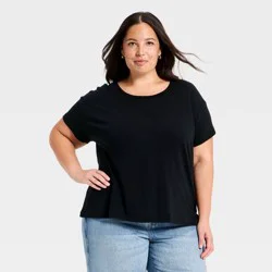 Women's Short Sleeve Crewneck T-Shirt - Universal Thread™ Black XXL
