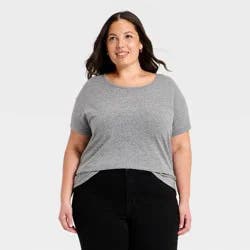 Women's Short Sleeve Crewneck T-Shirt - Universal Thread™ Gray XXL
