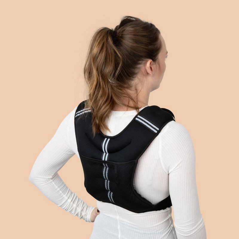 slide 2 of 5, Blogilates Weighted Body Vest 15lbs - Black, 15 lb