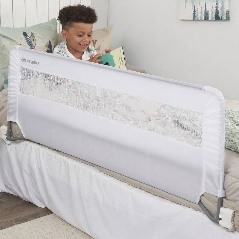 slide 1 of 9, Regalo Swing down Bed Guard Rail XL - White, 1 ct