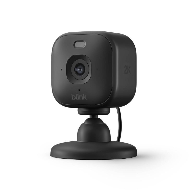 slide 1 of 7, Amazon Blink Mini 2K+ Compact Plug-In Security Camera, 2K Video Resolution, Color Night Vision, Enhanced Audio. 1 Camera - Black, 1 ct