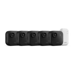 Amazon Blink Outdoor 2K+ Wireless Smart Security Camera, 2K Video Resolution, Enhanced Audio, Sync Module Core Included. 5 Camera System - Black