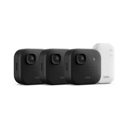 Amazon Blink Outdoor 2K+ Wireless Smart Security Camera, 2K Video Resolution, Enhanced Audio. Sync Module Core included. 3 Camera system - Black