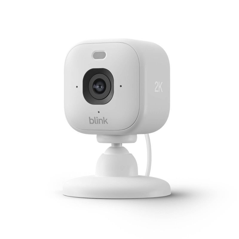 slide 1 of 7, Amazon Blink Mini 2K+ Compact Plug-In Security Camera, 2K Video Resolution, Color Night Vision, Enhanced Audio. 1 Camera - White, 1 ct