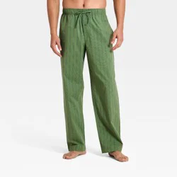 Men's Poplin Woven Pajama Pants - Goodfellow & Co™ Green Stripe M