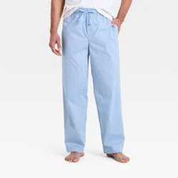Men's Poplin Woven Pajama Pants - Goodfellow & Co™ Light Blue S