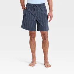 Men's Poplin Woven Pajama Shorts - Goodfellow & Co™ Navy Stripe M