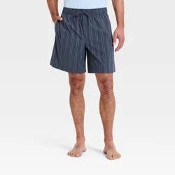 Men's Poplin Woven Pajama Shorts - Goodfellow & Co™ Navy Stripe XL