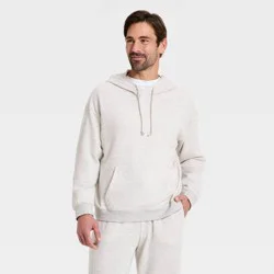 Men's Textured Knit Lounge Hoodie - Goodfellow & Co™ Oatmeal M