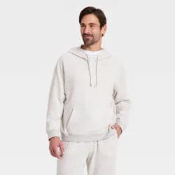 Men's Textured Knit Lounge Hoodie - Goodfellow & Co™ Oatmeal M