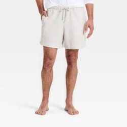 Men's Textured Knit Lounge Shorts - Goodfellow & Co™ Oatmeal M
