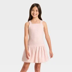 Girls' Mad Engine Audrey Camille Tweed Bubble Dress - Blush Pink XL
