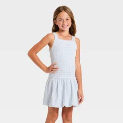 Girls' Mad Engine Audrey Camille Tweed Bubble Dress - Blue XS