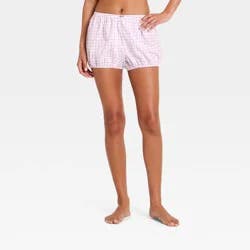 Women's Plaid Bloomer Pajama Shorts - Wild Fable™ Pink S