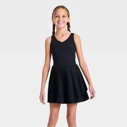 Girls' Pleated Active Athletic Dress - All In Motion™ Black S