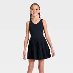 Girls' Pleated Active Athletic Dress - All In Motion™ Black L