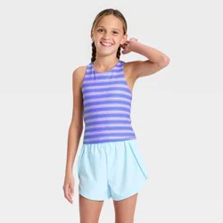 Girls' Strappy Crop Tank Top - All In Motion™ Vibrant Blue S