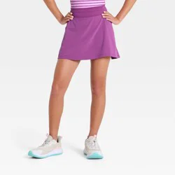 Girls' Light Mid-Rise Core Woven Skort - All In Motion™ Plum Purple S