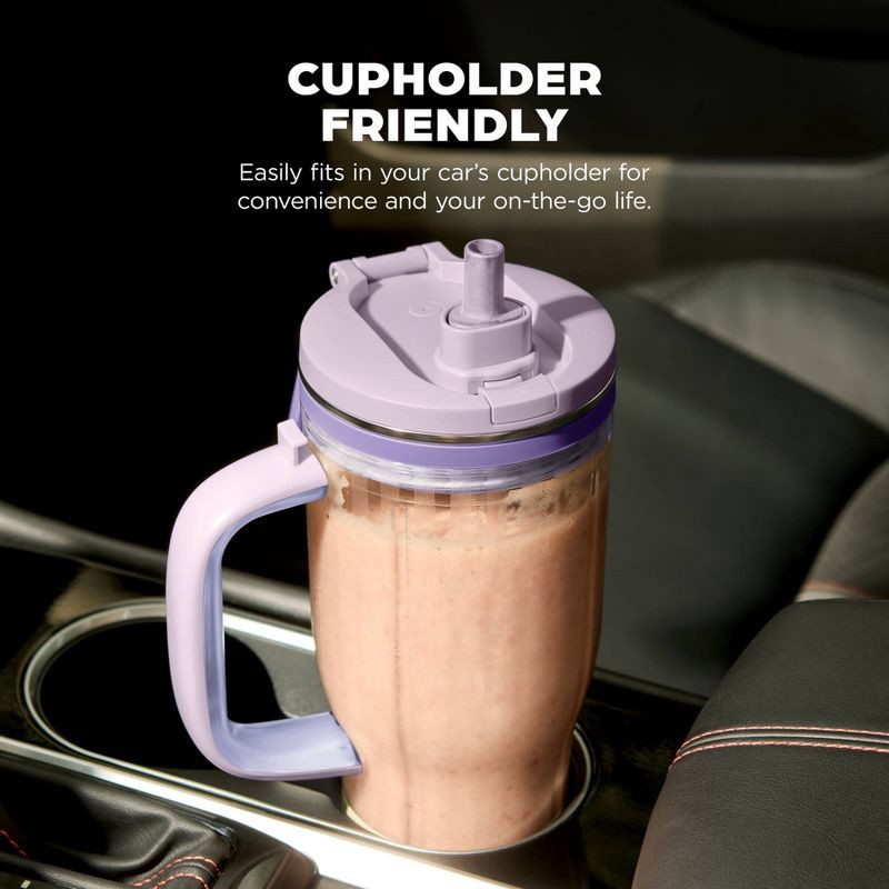 slide 11 of 11, Ninja BlendBoss Tumbler Blender with 26oz Travel Tumbler, Detachable Straw & Chug Spout Lid Lavender, 26 oz