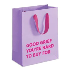 Pretty Alright Goods Small 'Good Grief You're Hard to Buy For' Gift Bag Purple