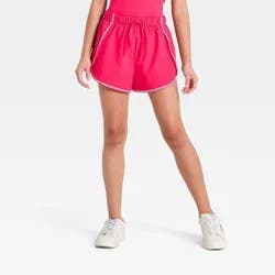 Girls' Pop Trim Active Shorts - All In Motion™ Red XL