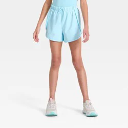 Girls' Pop Trim Active Shorts - All In Motion™ Light Blue M